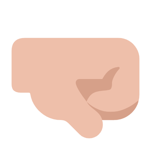 Right-facing Fist: Medium-Light Skin Tone on Microsoft Fluent
