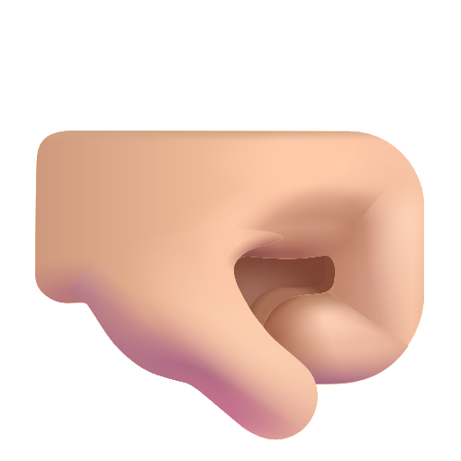 Right-facing Fist: Medium-Light Skin Tone on Microsoft 3D