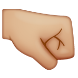 Right-facing Fist: Medium-Light Skin Tone on WhatsApp