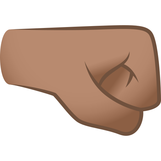 Right-facing Fist: Medium Skin Tone on JoyPixels