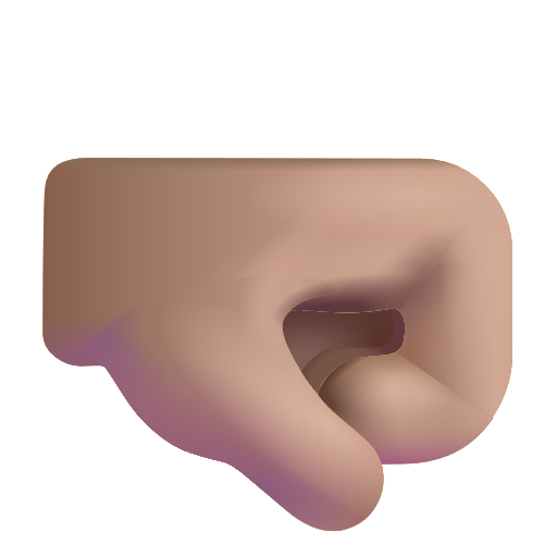 Right-facing Fist: Medium Skin Tone on Microsoft 3D