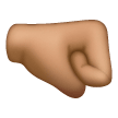 Right-facing Fist: Medium Skin Tone on Samsung