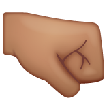 Right-facing Fist: Medium Skin Tone on WhatsApp
