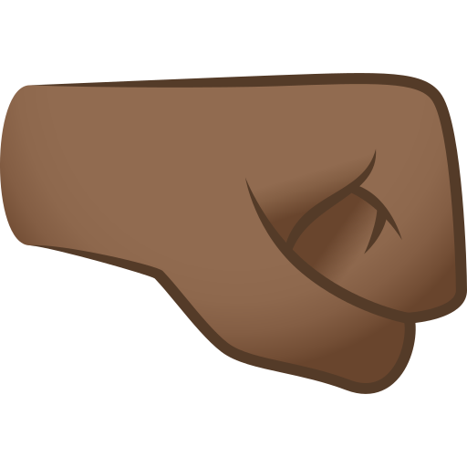 Right-facing Fist: Medium-Dark Skin Tone on JoyPixels