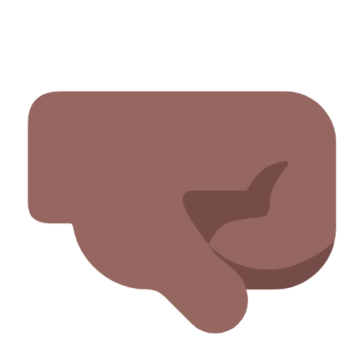 Right-facing Fist: Medium-Dark Skin Tone on Microsoft Fluent