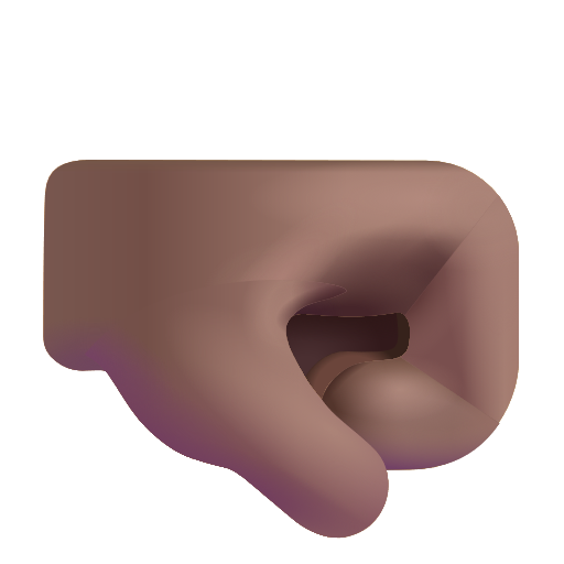 Right-facing Fist: Medium-Dark Skin Tone on Microsoft 3D