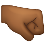 Right-facing Fist: Medium-Dark Skin Tone on WhatsApp