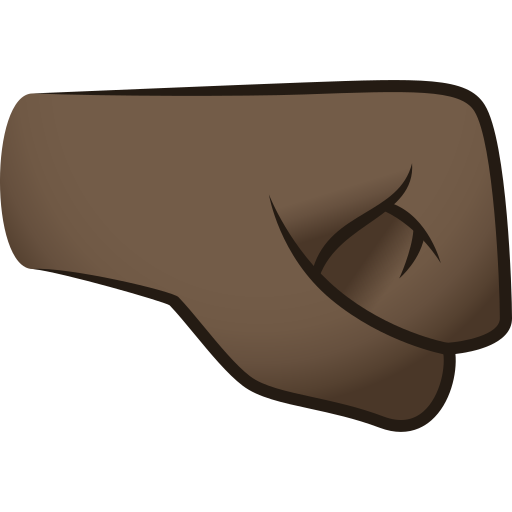 Right-facing Fist: Dark Skin Tone on JoyPixels