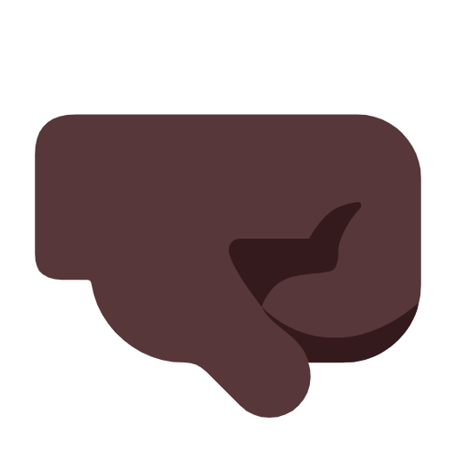 Right-facing Fist: Dark Skin Tone on Microsoft Fluent