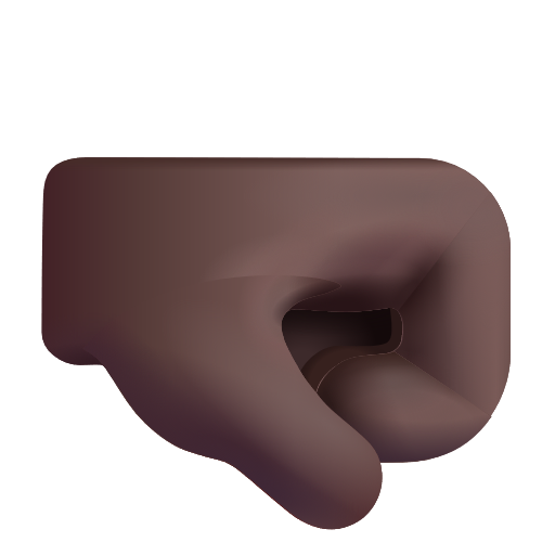 Right-facing Fist: Dark Skin Tone on Microsoft 3D