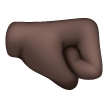 Right-facing Fist: Dark Skin Tone on Samsung