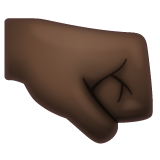 Right-facing Fist: Dark Skin Tone on WhatsApp