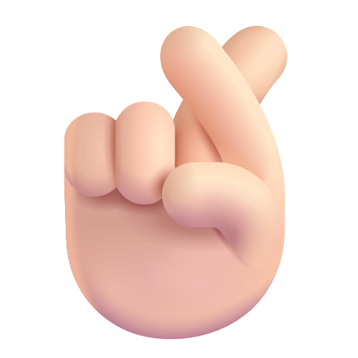 Hand With Index And Middle Fingers Crossed: Light Skin Tone on Microsoft 3D
