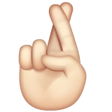 Hand With Index And Middle Fingers Crossed: Light Skin Tone on WhatsApp
