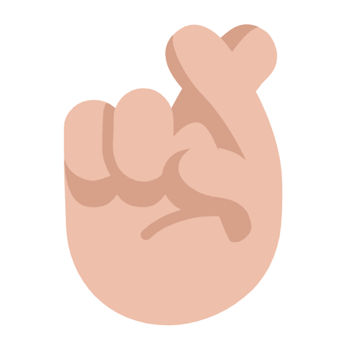 Hand With Index And Middle Fingers Crossed: Medium-Light Skin Tone on Microsoft Fluent