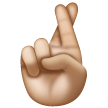 Hand With Index And Middle Fingers Crossed: Medium-Light Skin Tone on Samsung