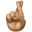 Hand With Index And Middle Fingers Crossed: Medium Skin Tone on Samsung