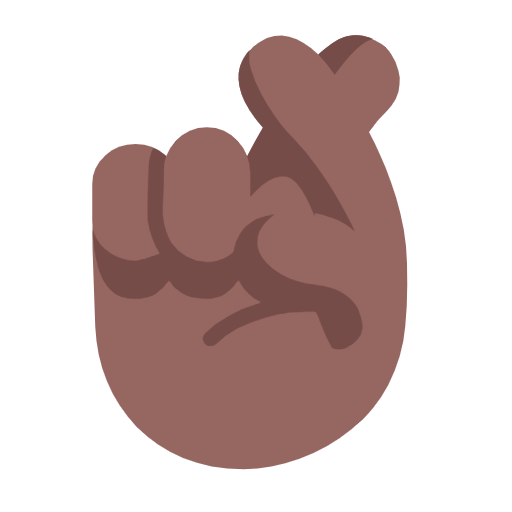 Hand With Index And Middle Fingers Crossed: Medium-Dark Skin Tone on Microsoft Fluent