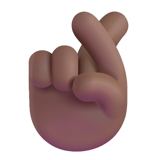 Hand With Index And Middle Fingers Crossed: Medium-Dark Skin Tone on Microsoft 3D