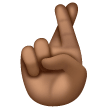 Hand With Index And Middle Fingers Crossed: Medium-Dark Skin Tone on Samsung