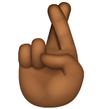 Hand With Index And Middle Fingers Crossed: Medium-Dark Skin Tone on WhatsApp