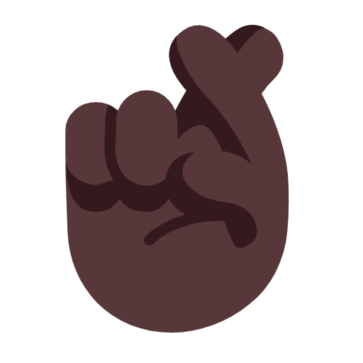 Hand With Index And Middle Fingers Crossed: Dark Skin Tone on Microsoft Fluent