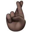 Hand With Index And Middle Fingers Crossed: Dark Skin Tone on Samsung