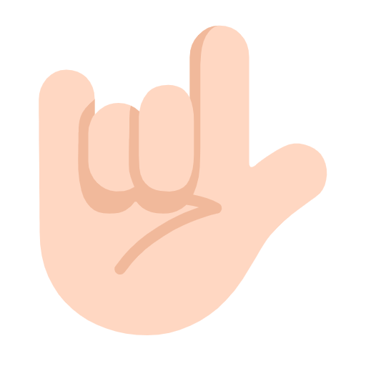 I Love You Hand Sign: Light Skin Tone on Microsoft Fluent