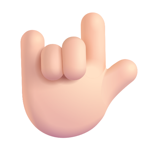 I Love You Hand Sign: Light Skin Tone on Microsoft 3D