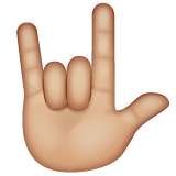 I Love You Hand Sign: Medium-Light Skin Tone on WhatsApp