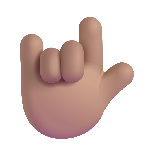 I Love You Hand Sign: Medium Skin Tone on Microsoft 3D
