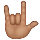 I Love You Hand Sign: Medium Skin Tone on WhatsApp
