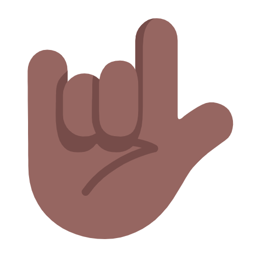 I Love You Hand Sign: Medium-Dark Skin Tone on Microsoft Fluent