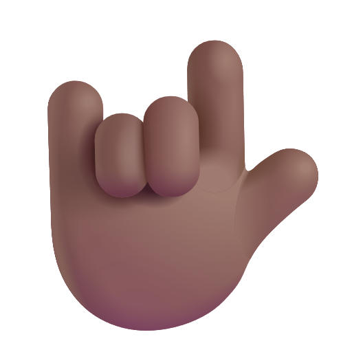 I Love You Hand Sign: Medium-Dark Skin Tone on Microsoft 3D