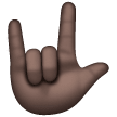I Love You Hand Sign: Dark Skin Tone on Samsung