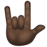 I Love You Hand Sign: Dark Skin Tone on WhatsApp