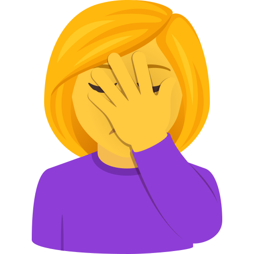 Woman Facepalming on JoyPixels