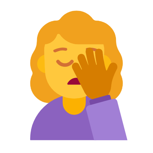 Woman Facepalming on Microsoft Fluent