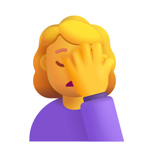 Woman Facepalming on Microsoft 3D