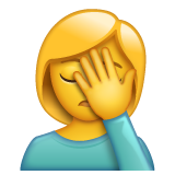 Woman Facepalming on WhatsApp