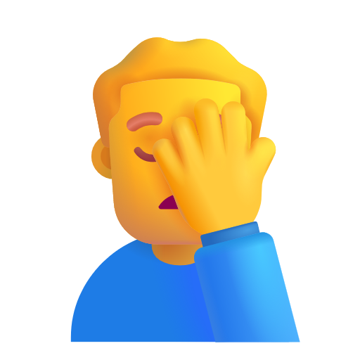 Man Facepalming on Microsoft 3D
