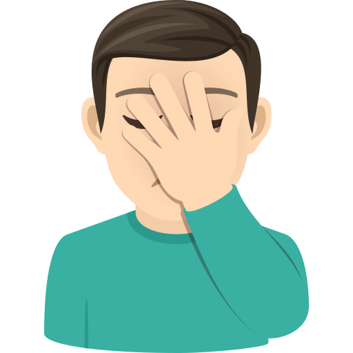 Man Facepalming: Light Skin Tone on JoyPixels