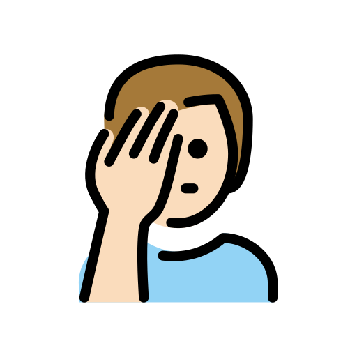 Man Facepalming: Light Skin Tone on OpenMoji