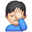 Man Facepalming: Light Skin Tone on Samsung