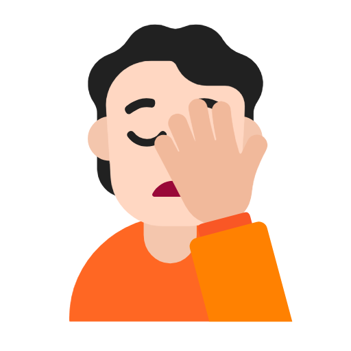 Face Palm: Light Skin Tone on Microsoft Fluent