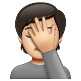 Face Palm: Light Skin Tone on WhatsApp