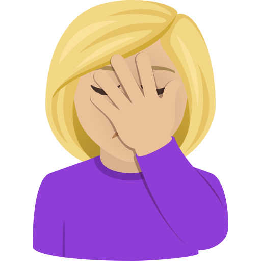 Woman Facepalming: Medium-Light Skin Tone on JoyPixels
