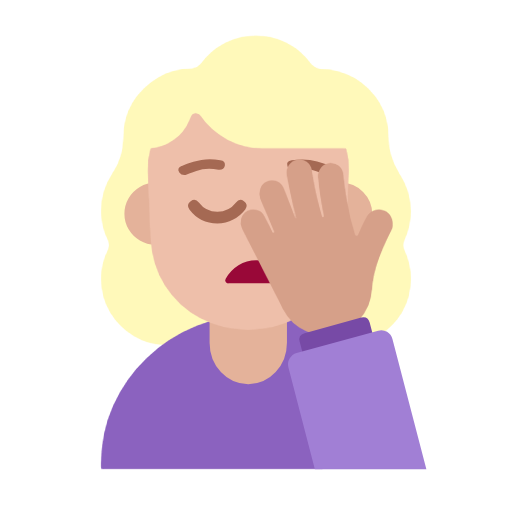 Woman Facepalming: Medium-Light Skin Tone on Microsoft Fluent