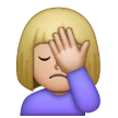 Woman Facepalming: Medium-Light Skin Tone on Samsung