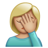 Woman Facepalming: Medium-Light Skin Tone on WhatsApp